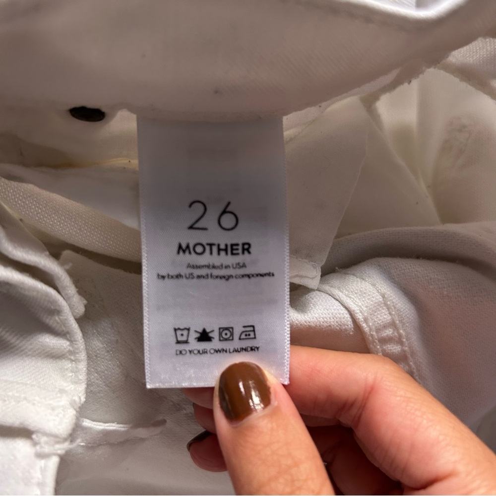 Mother White Flare Jeans The Cha Cha Fray Glass Slipper Bell Bottom Denim 26 - Picture 10 of 14